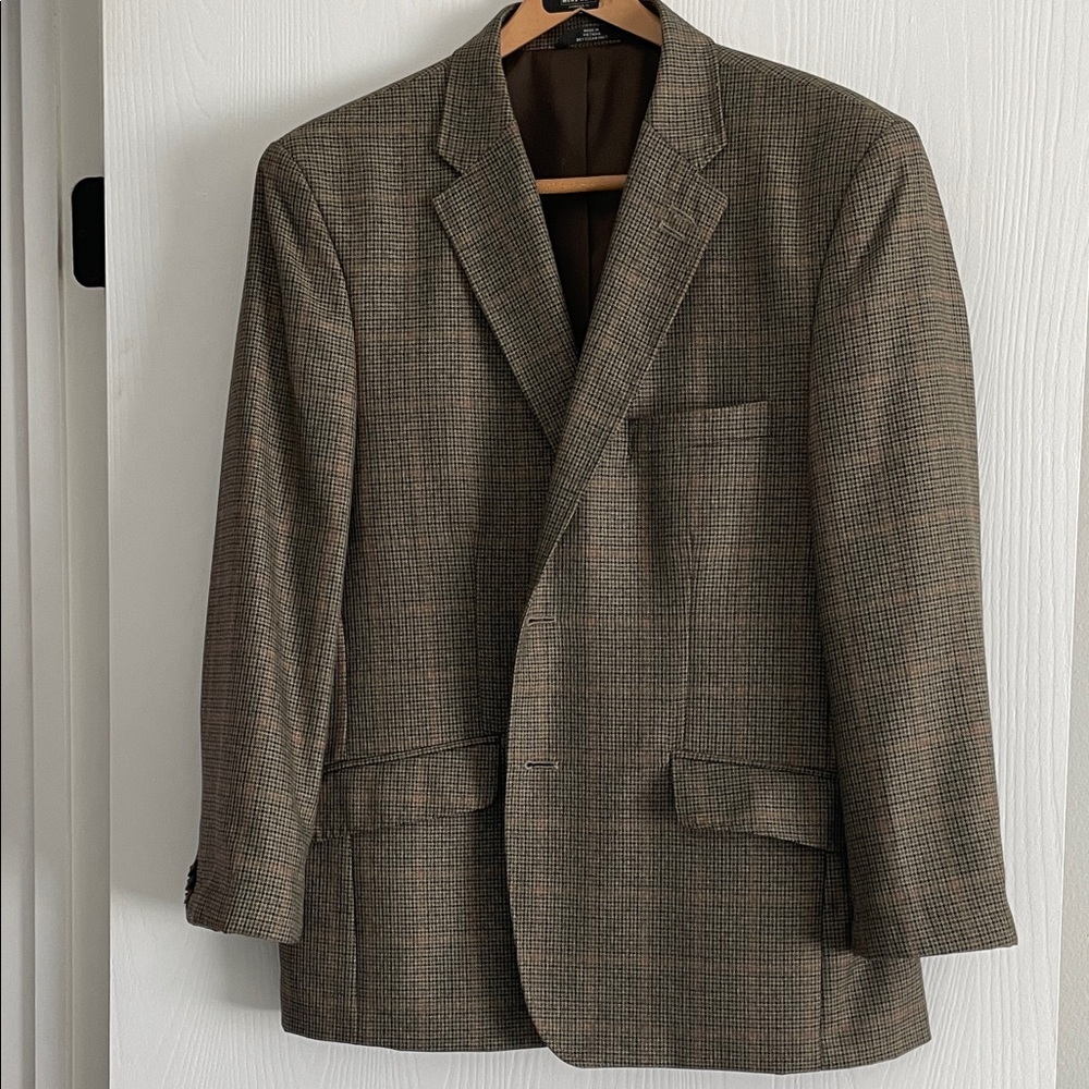 Haggar Men's Brown Plaid Blazer